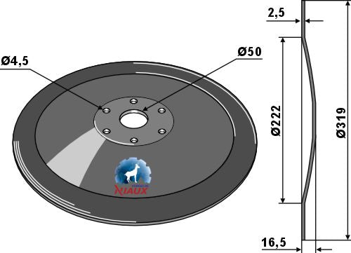 Såmaskinskive Ø319x2,5