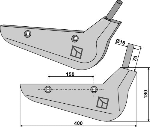 Rødbetskjær, høyre modell