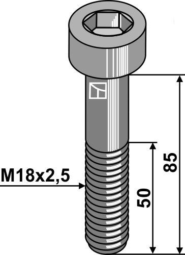 Sekskantbolt - M18x2,5 - 10.9