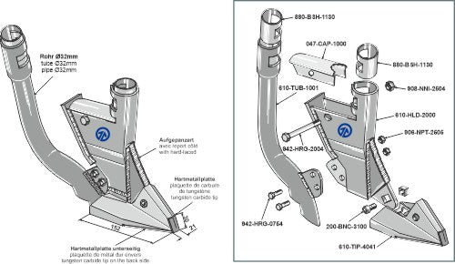 Frødeling for 47° og 50° C-skaft