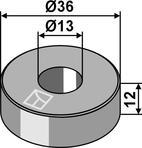 Avstandshylse Ø36x12xØ13