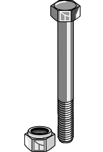 Sekskantbolt M16x1,5x120 med selvlåsende mutter