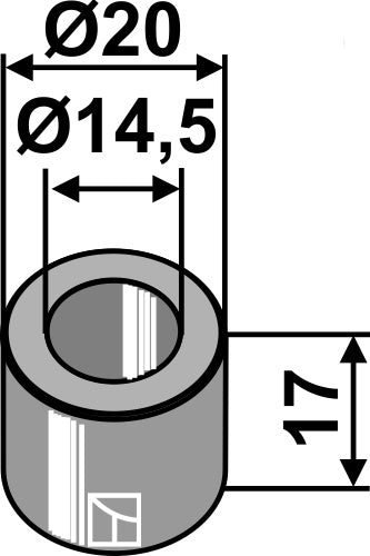 Bøssing 17xØ14,5xØ20