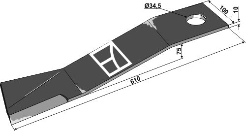 Flytteblad 610 mm - venstre