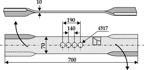 Flytteblad 700 mm - høyre