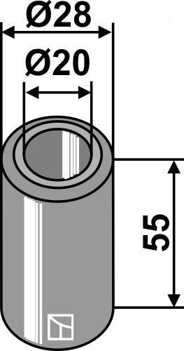 Bøssing 55xØ20xØ28