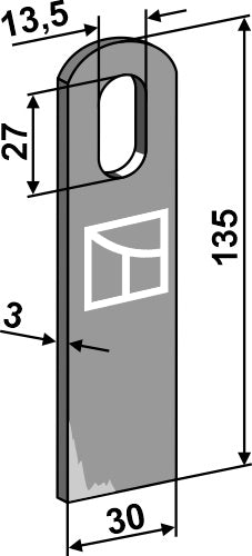 Vertikalskjærerblad 135x30mm