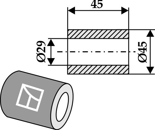 Bøssing 45xØ29xØ45