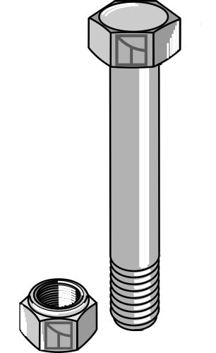 Bolt med selvlåsende mutter - M20 x 2,5 - 10,9
