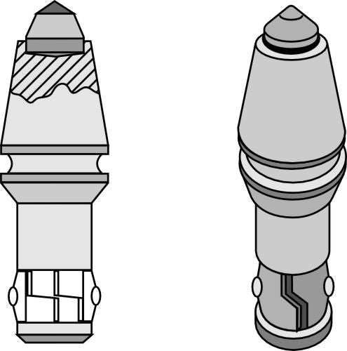 Rundangrepsmerke for grøftegraver med hardmetall