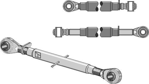 Toppstag med herdet strekkstang M30x3,5