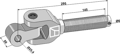 Svingbar strekkstang 1 3/4