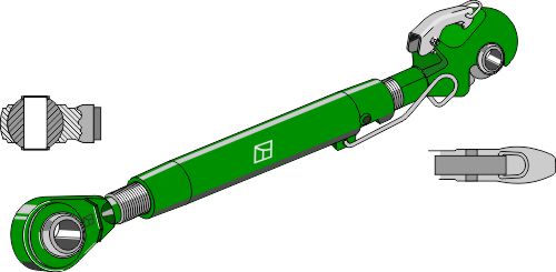Toppstag med automatisk krok og strekkstang M36x4