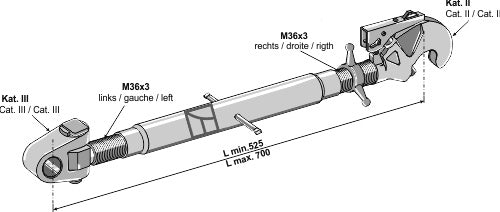 Komplett toppstag. - Kat. III/II