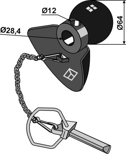 Kuleføringskonus Kat. III-II med låsepinne - BLACK LINE