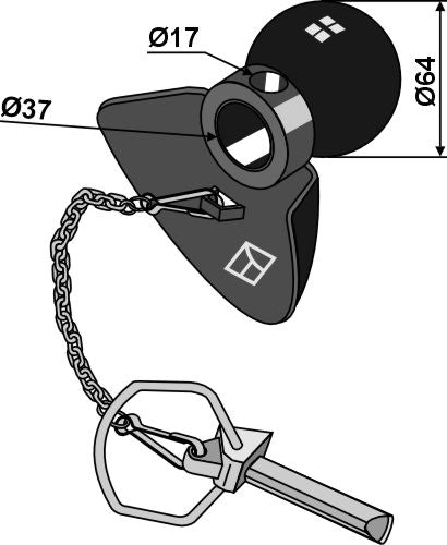 Kuleføringskonus Kat.III med låsepinne - BLACK LINE