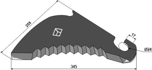 Rundballepressekniv 345 mm