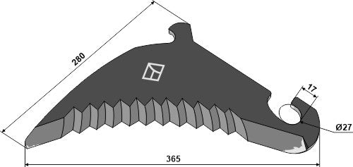 Rundballepressekniv 365 mm