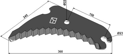 Rundballepressekniv 360 mm