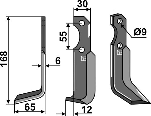 Blad 168x30mm, venstre