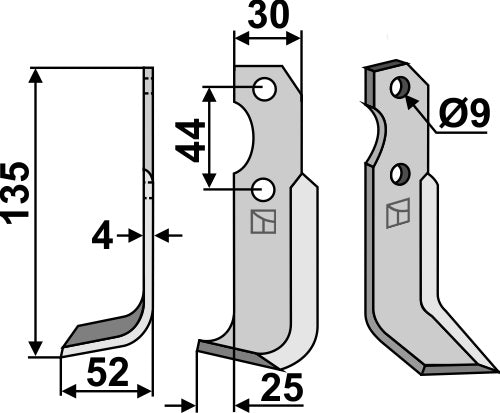 Blad 135x30mm, venstre