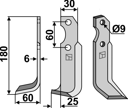 Blad 180x30mm, venstre