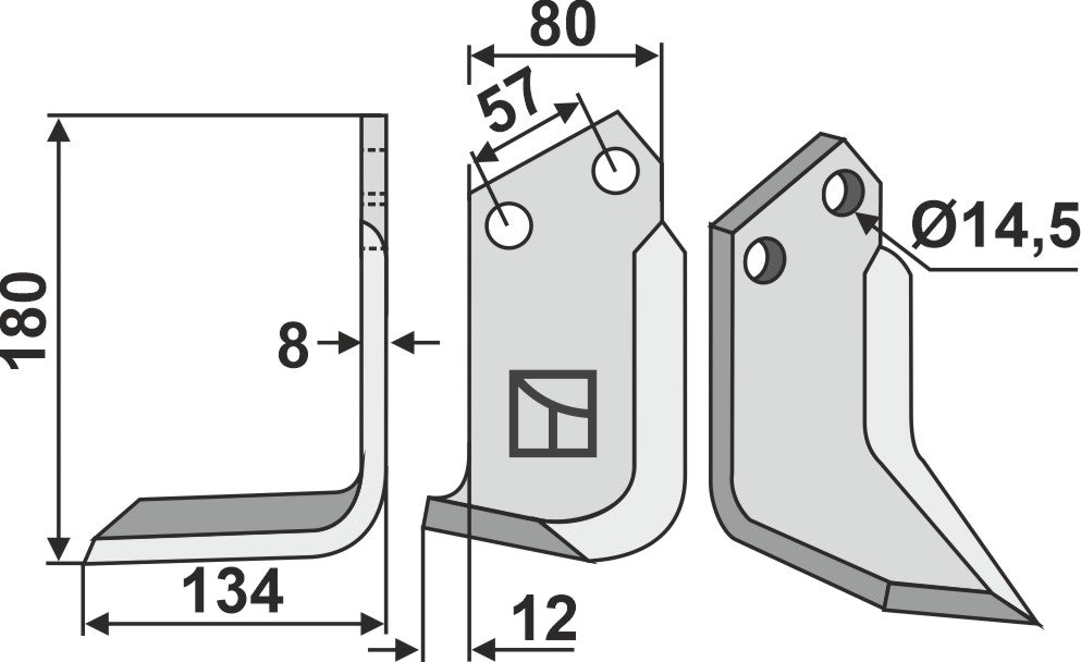 Blad 180x80mm, venstre