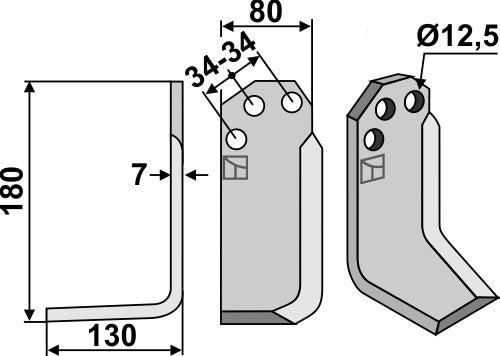 Blad 180x80mm, venstre