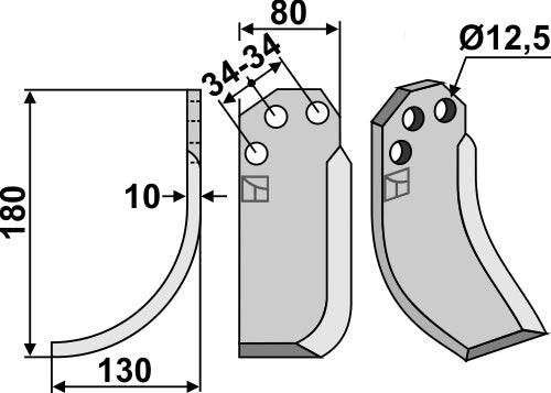 Blad 180x80mm, venstre