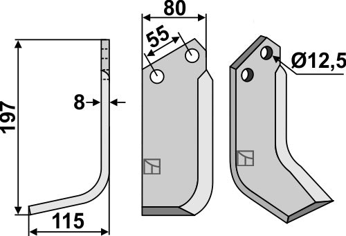 Blad 197x80mm, venstre