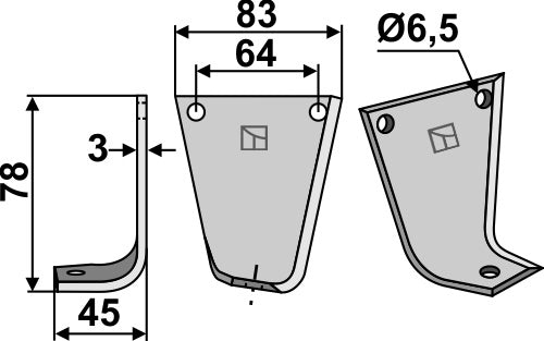Blad 78x83mm, venstre