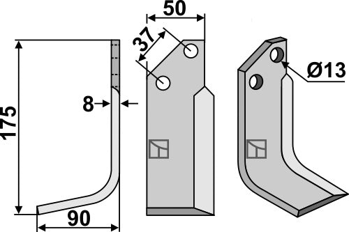 Blad 175x50mm, venstre