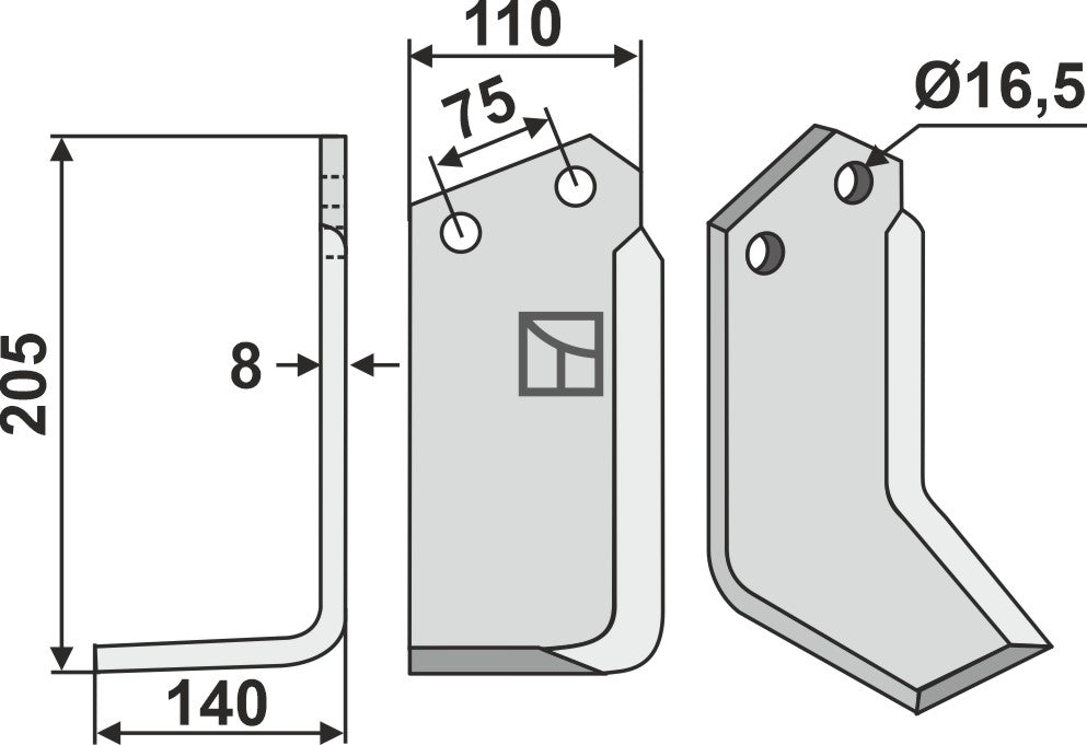 Blad 205x110mm, venstre