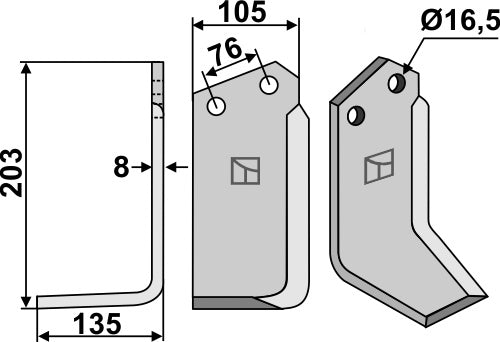 Blad 203x105mm, venstre