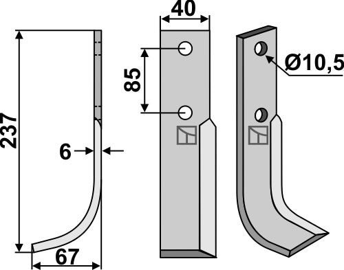 Blad 237x40mm, venstre
