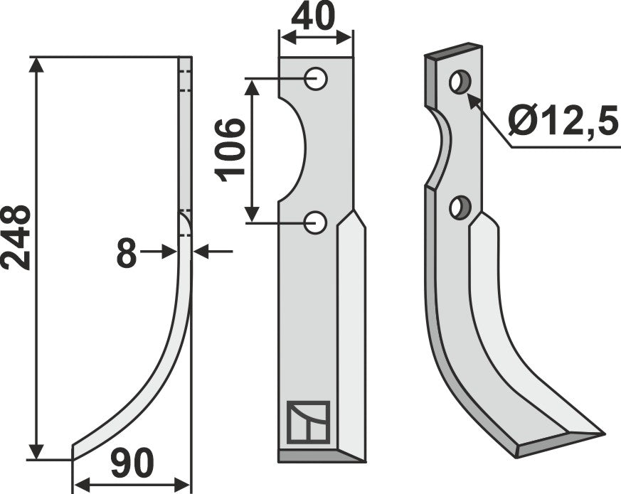 Blad 248x40mm, venstre