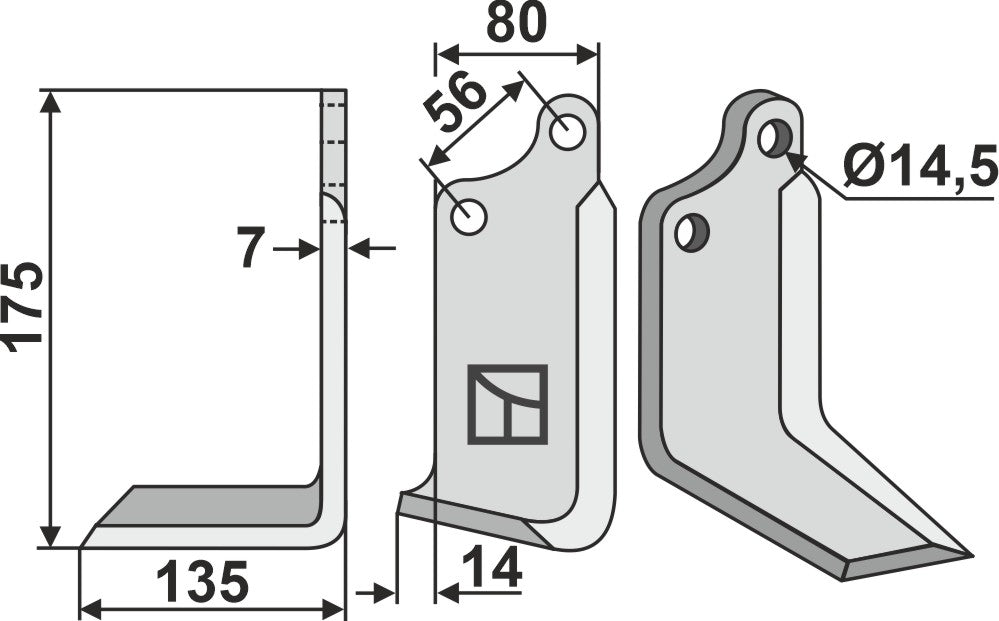 Blad 175x80mm, venstre