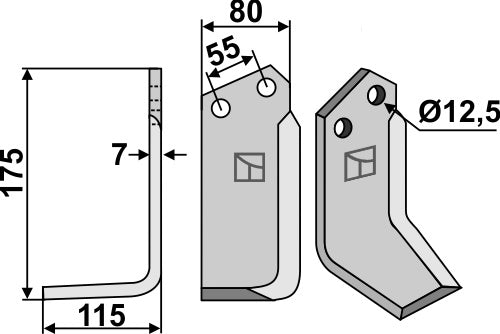 Blad 175x80mm, venstre