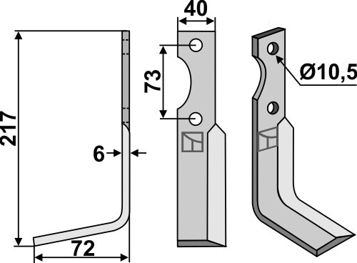 Blad 217x40mm, venstre