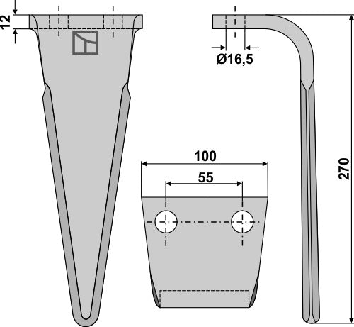 Tind for rotorharver 270 mm