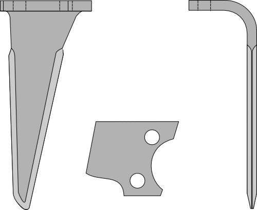 Tind for rotorharver, høyre