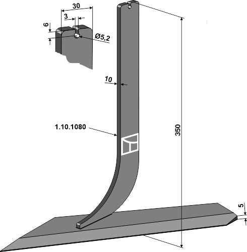 Tand med delning - vänster