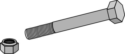 Bult med självlåsande mutter – M12 – 8,8