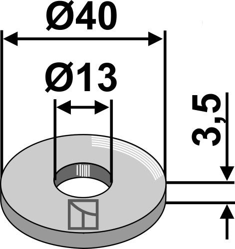Bricka Ø40x3,5xØ13