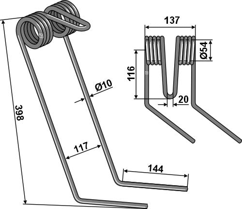 Följande tand Ø10 mm, höger