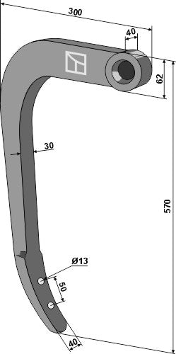 Kultivator skaft - 570 mm
