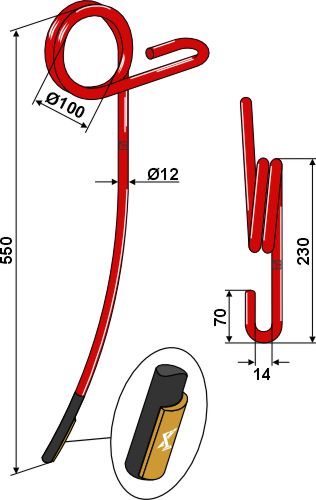 Följande tand Ø12 mm – hårdmetall