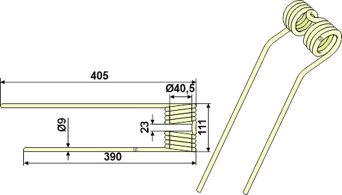 Tedder-tand Ø9 – vänster