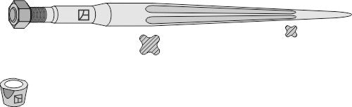 Frontlastande tand 800 mm