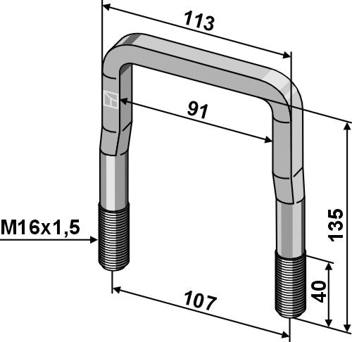 Stigbygelbult - M16x1,5